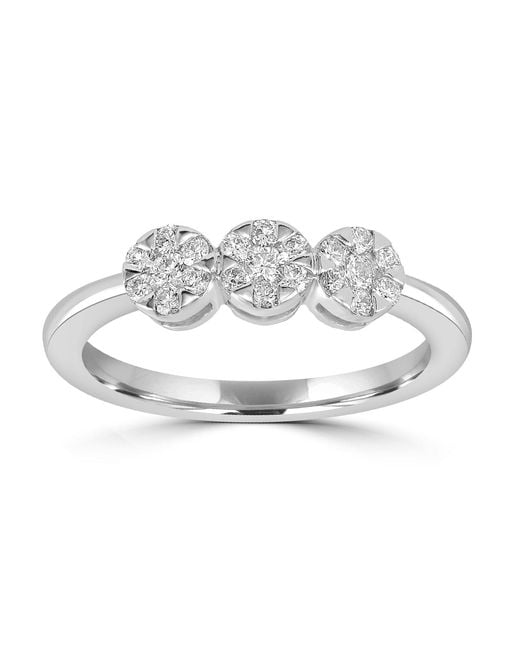 Artisan Metallic Three-Cluster Diamond Ring