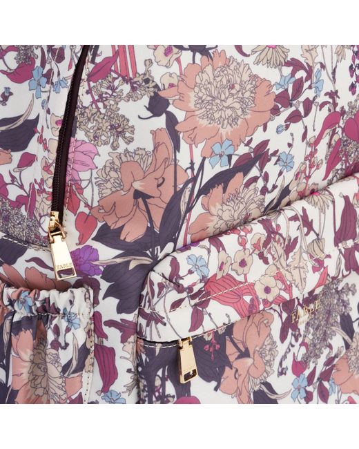 Fable England Pink Floral Print Recycled Polyester Backpack
