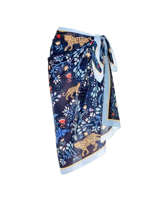 Jessie Zhao New York Blue Beach Sarong Wrap