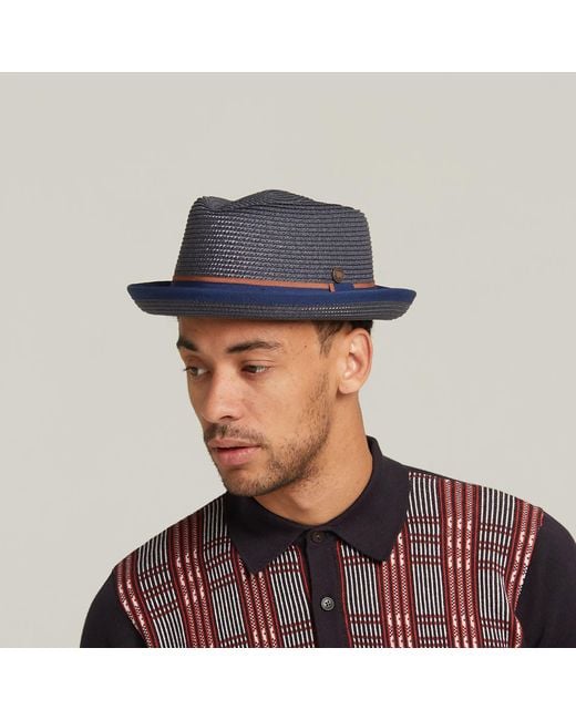 Dasmarca Hats Blue Dasmarca Durban Summer Diamond Crown Light Weight Breathable Porkpie Hat for men