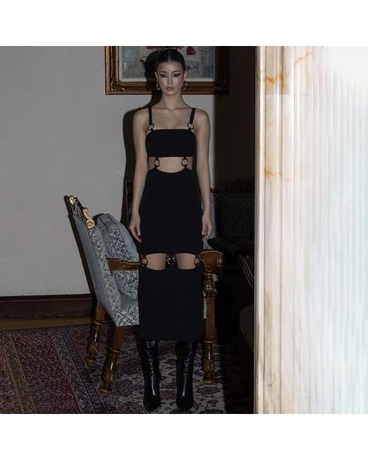 Vestiaire d'un Oiseau Libre Black Rings Dress