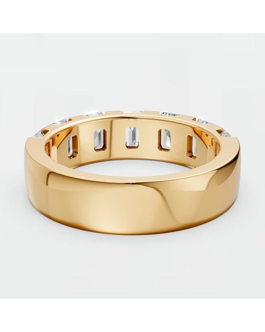 Aya Fine Jewelry Metallic Emerald Cut Lab Diamond Stackable Eternity Wedding Band Ring