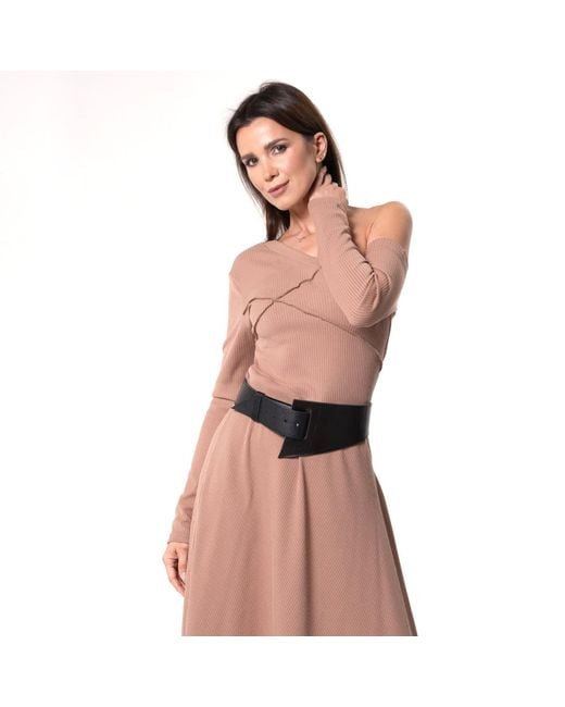 Metamorph Black Genuine Leather Waist Belt