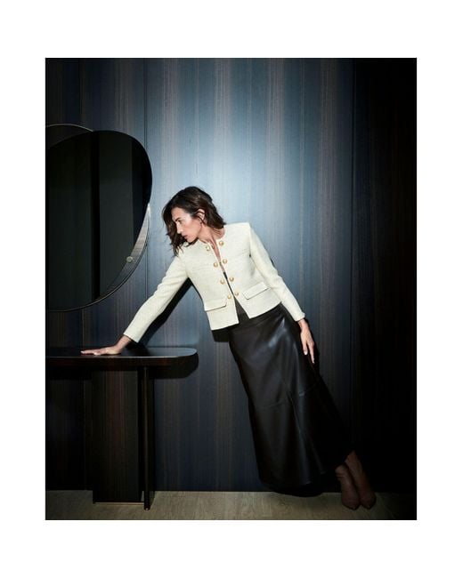 The Extreme Collection Black Midi Mocha Skirt With Faux Leather And Flattering High Waist