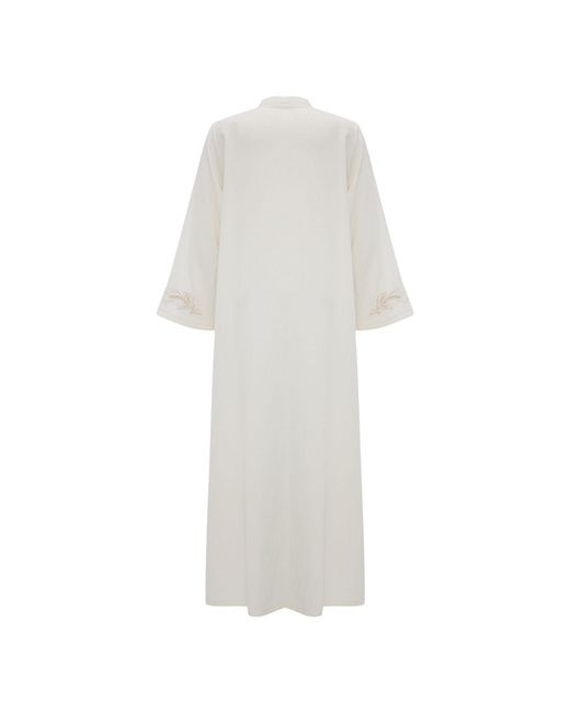 Bocan Couture White Liora Linen Zippered Dress Off
