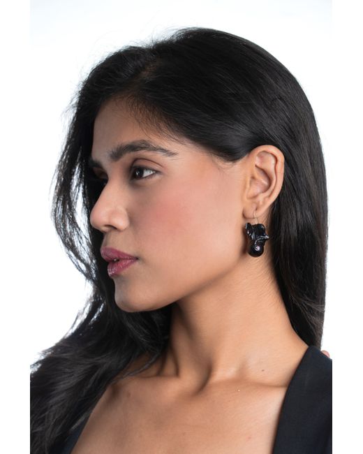 The Link Between Black Muse Baroque Hook Earring