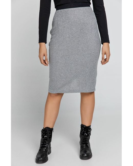 Conquista Gray Lurex Pencil Skirt