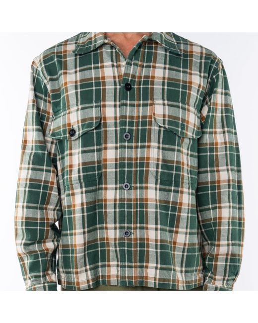Ariko Green Bucky Flannel Overshirt for men