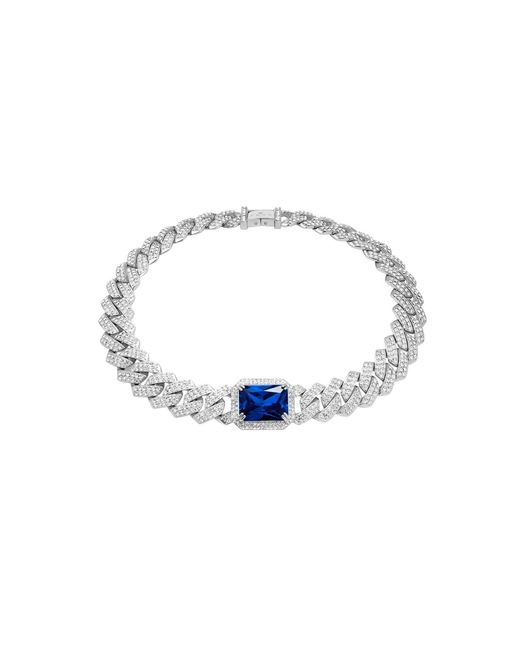 Arte Madrid Blue Pet It On Angular Cuban Chain Choker Necklace