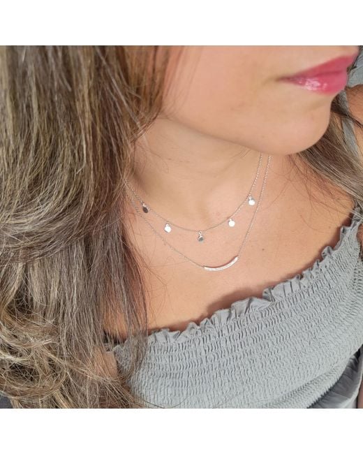Lutiro Metallic Mini Disc Necklace