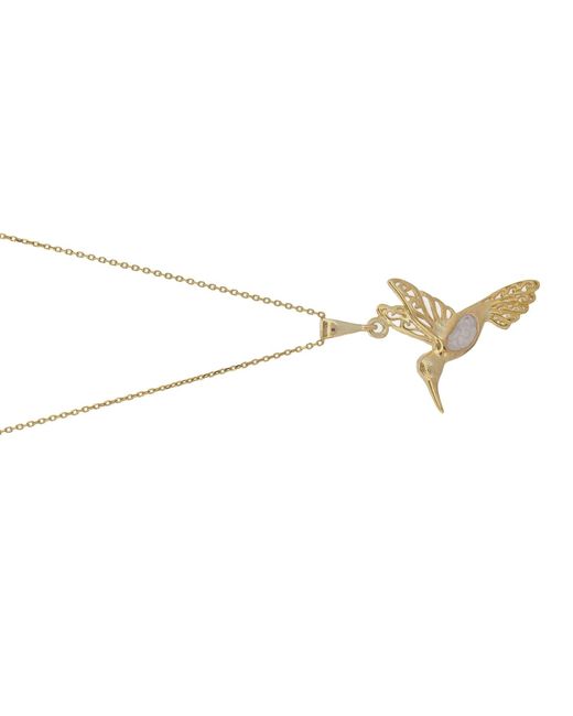 Ebru Jewelry Metallic Pure Spirit Hummingbird Vermeil Necklace