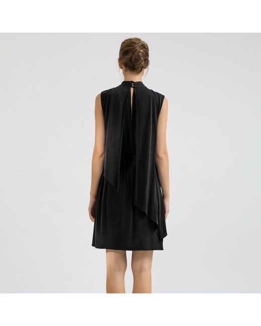 Smart and Joy Black Drapy Asymmetrical Dress