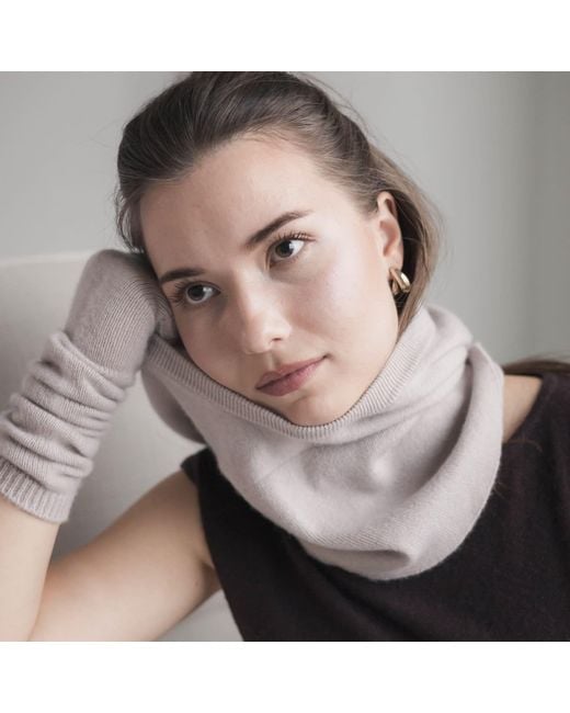 Fiora Muse White Cashmere Balaclava Hood
