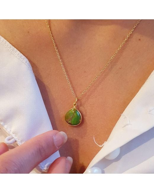 Harfi Yellow Vermeil Plated Peridot Heart Charm August Birthstone Necklace