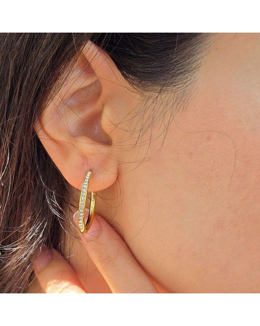 Harfi Metallic Round Plated Hoop Earrings With Certified Austrian Crystals