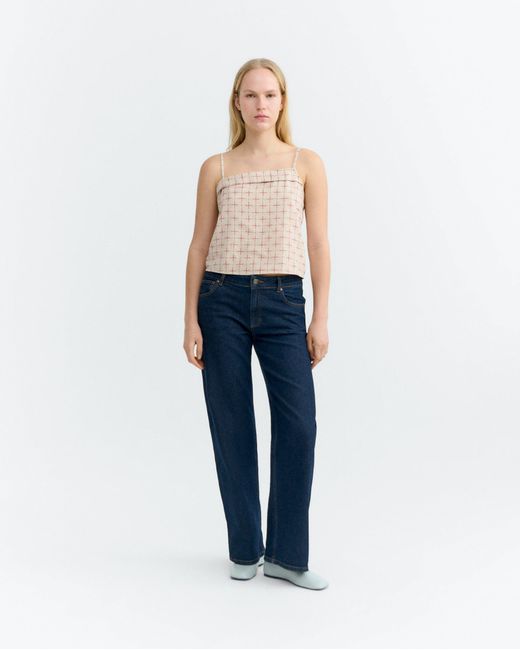 Thinking Mu Natural Top Printed Checkered Lattice Raida