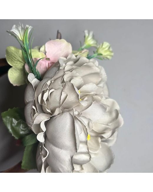 Natalia Petruch Green Selene Honey Amber Velvet Flower Headband – Faux Floral Statement Hair Accessory, Handmade