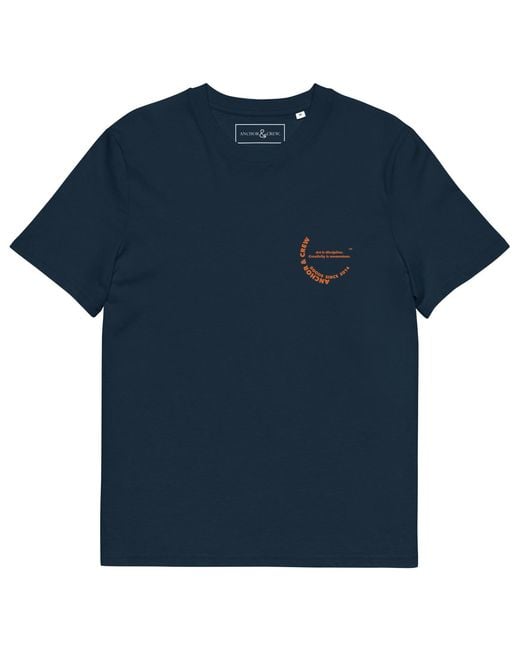 Anchor and Crew Blue Art & Momentum Creative Standard Organic Cotton T-Shirt for men