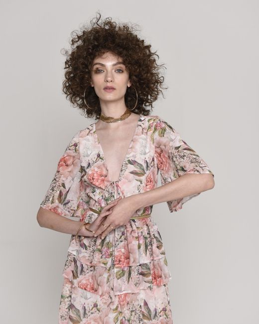 NEVA Pink Ofelia Elegant Floral Maxi Dress