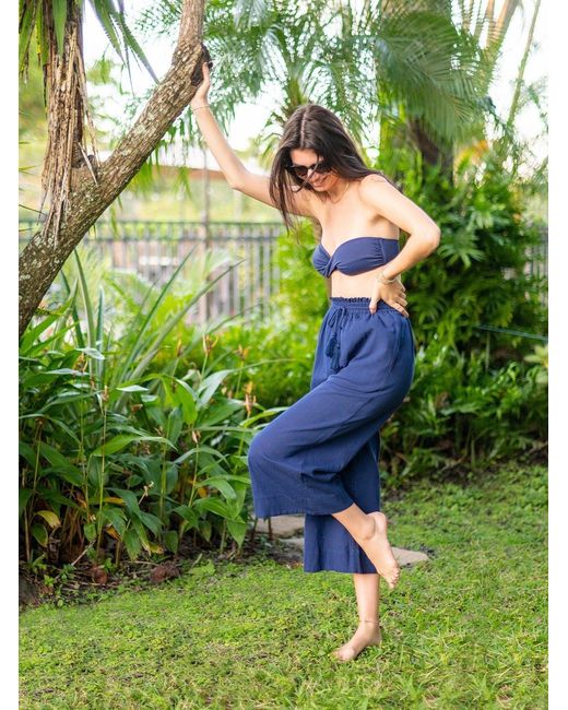Change of Scenery Blue Neutrals Brooke Pull-On Beach Pants