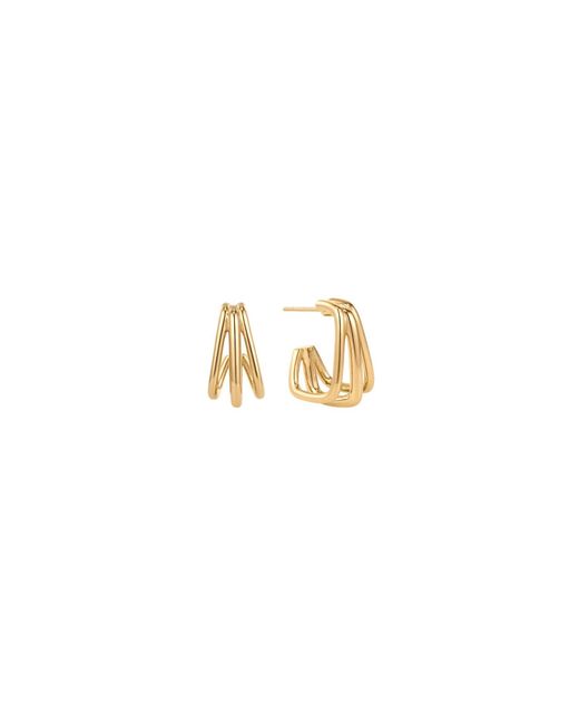 Vanhi Metallic Esther Square Hoop Stud Earrings