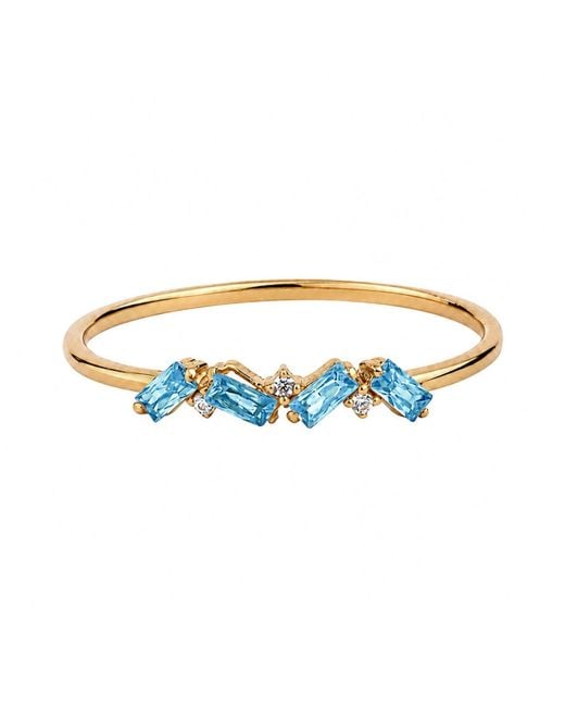 Belinda Jewelz Blue Swiss Full Baguette Birthstone Ring