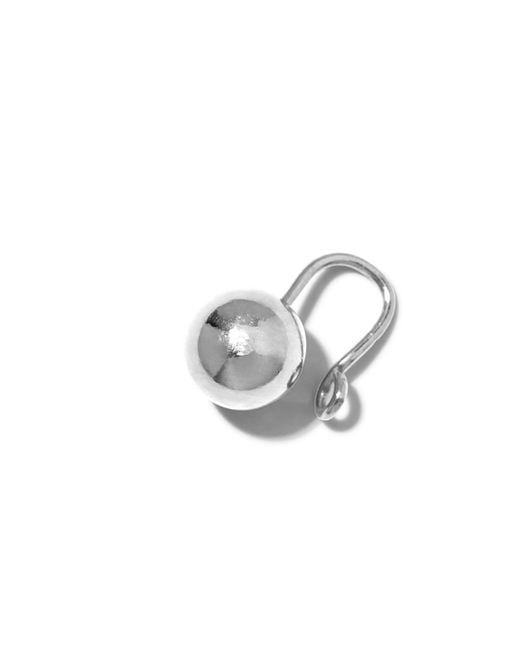 Jaredjamin White Orbita Floating Sphere Ear Cuff