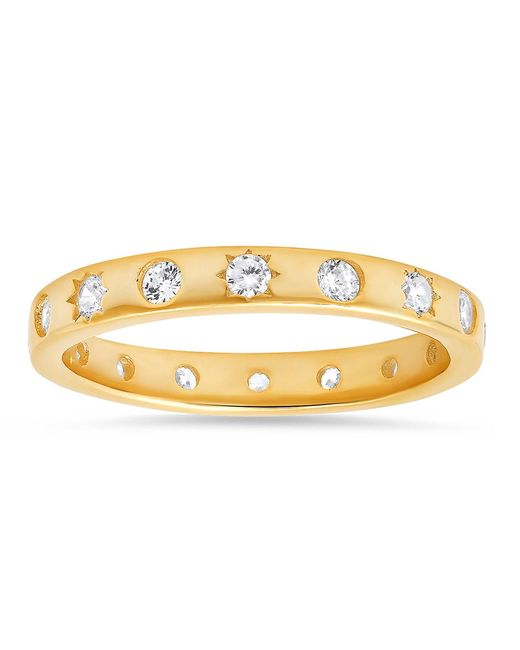 Kylie Harper Metallic Celestial Diamond Cz Stackable Eternity Band Ring