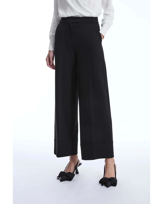 James Lakeland Black Wide Leg Trousers