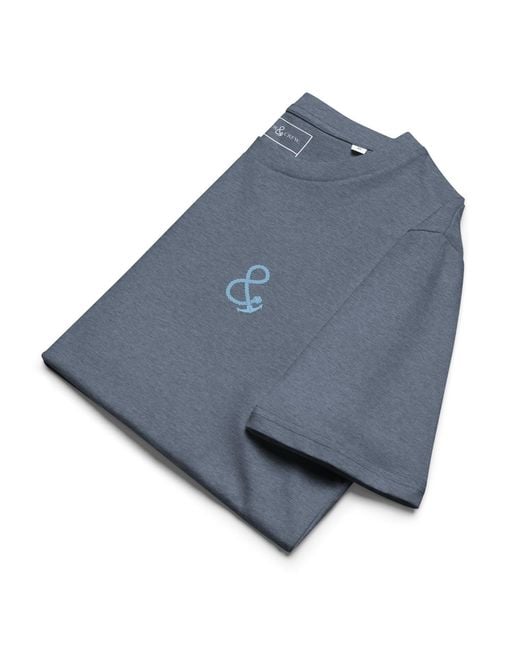 Anchor and Crew Blue Heather Just Explore. Seeker Organic Cotton T-Shirt for men
