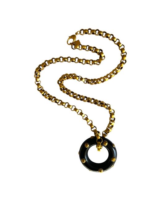 Sccollection Metallic Riley Studded Disk Necklace