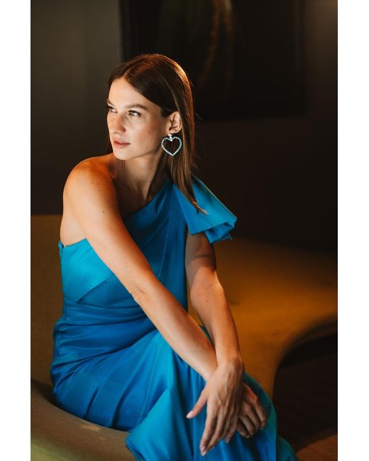 The Pink Reef Blue Big Love Rhinestone Earring