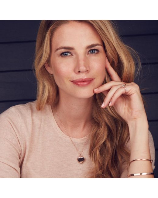 Posh Totty Designs Metallic Rose Gold Plated Heart Locket Necklace