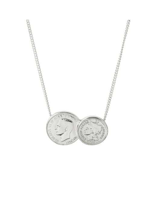 Katie Mullally Metallic American English Double Coin Necklace