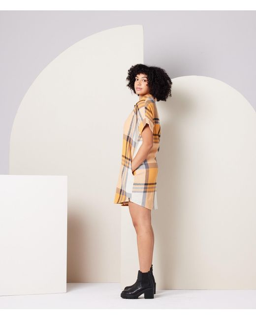 Known Supply Metallic Flannel Shirt Dress