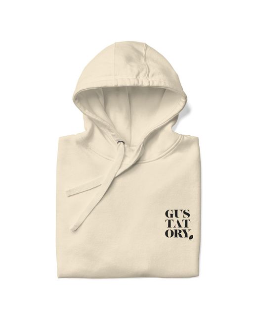 Anchor and Crew Natural Neutrals Bone Gustatory Tokyo Coffee Scene Cotton Blend Embroidered Hoodie