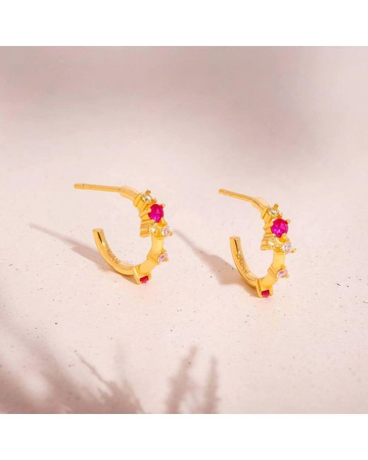 Lavani Jewels Metallic Rose Orchid Flower Hoops