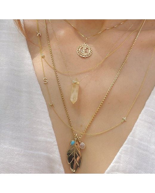 Maya Brenner Metallic 14K Leaf