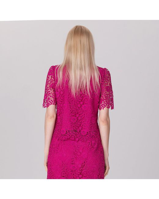 Smart and Joy Pink Lace And Center Buttons Shirt