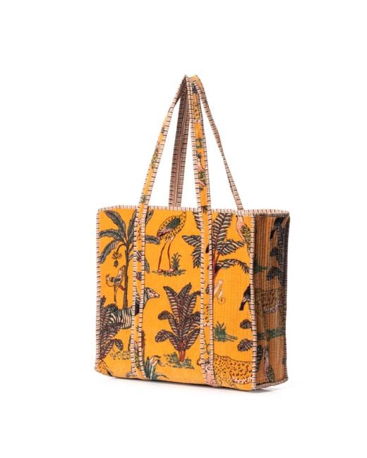 Conscious Yoga Collective Orange The Ultimate Jungle Velvet Tote