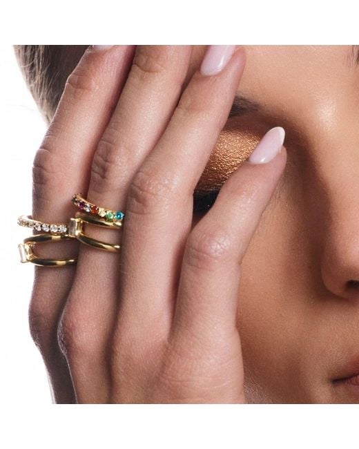 Lavani Jewels Metallic Goldplated Multicolored Idol Ring