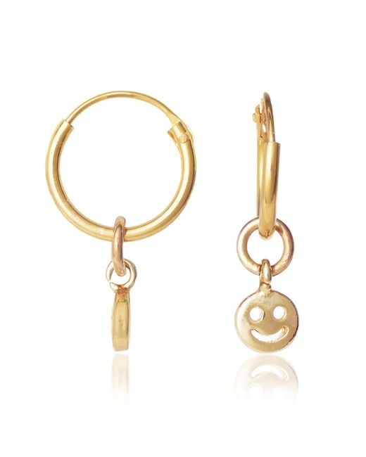 C.J.M Metallic Smile Hoop Earrings