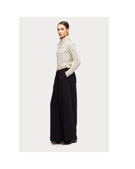 Julia Allert Natural Neutrals Basic Long Sleeve Top Polka Dot