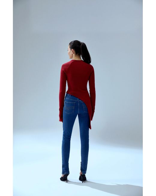 Pcfg Red Your Itch Two Tones Rib Top