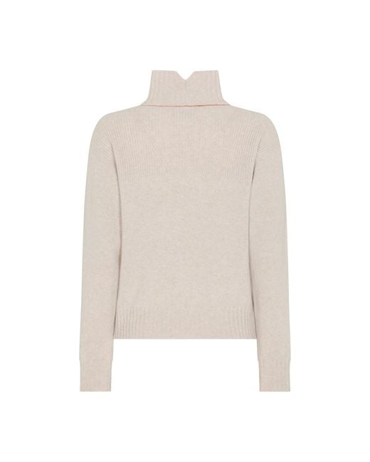 Really Wild Clothing White Neutrals Kinalba Lambswool High-Neck Sweater