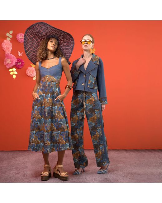 Lalipop Design Blue Midi Dress