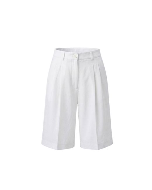 Monlicia White Vera Tencel Bermuda Shorts