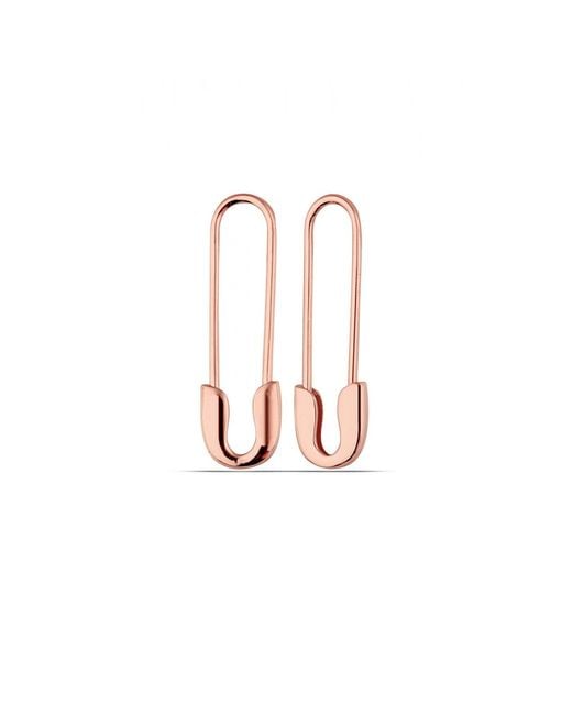 Spero London Pink Sterling Safety Pin Earrings