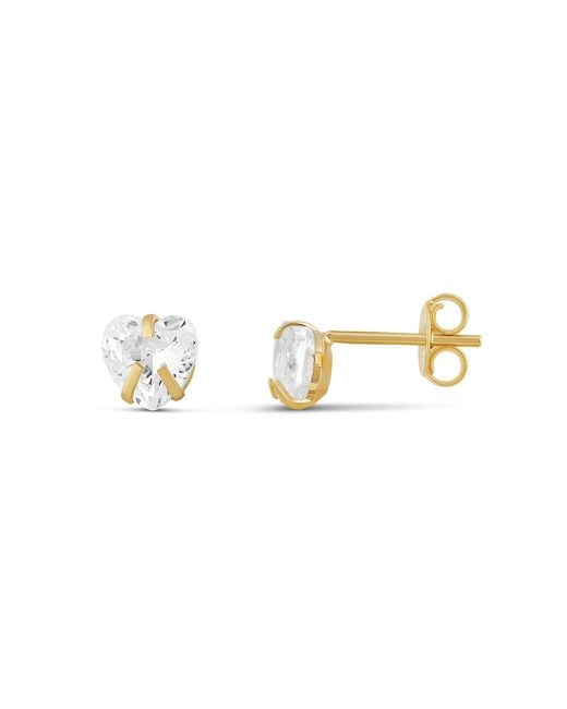 SHYMI Metallic Heart Prong-Set Mini Studs