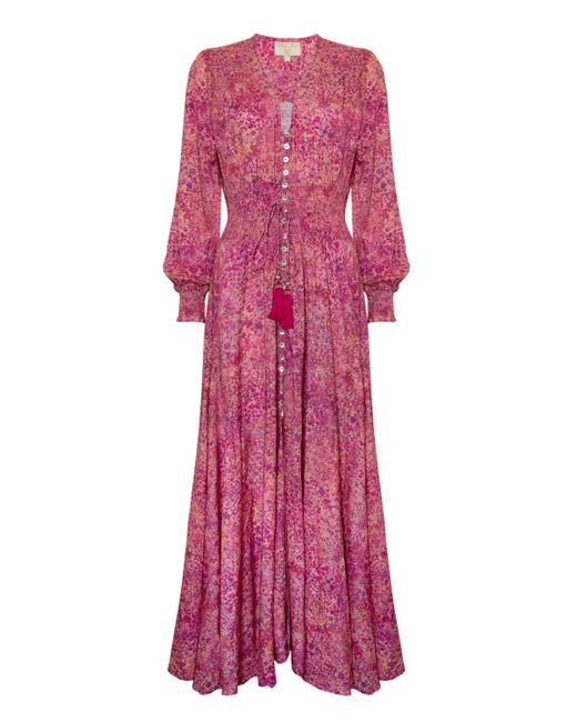 Sophia Alexia Red Sunset Shower St Tropez Maxi Dress